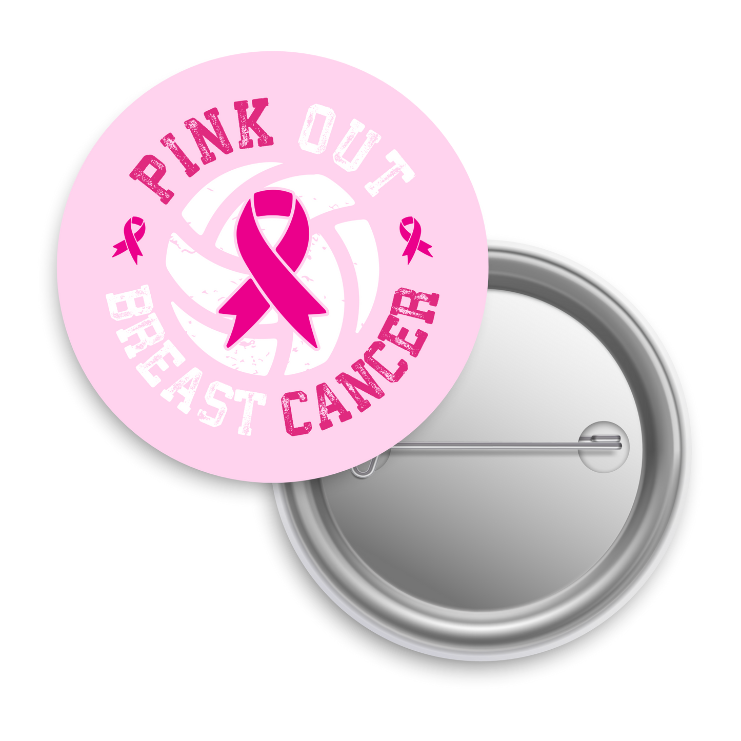 Pink Out Volleyball- Button