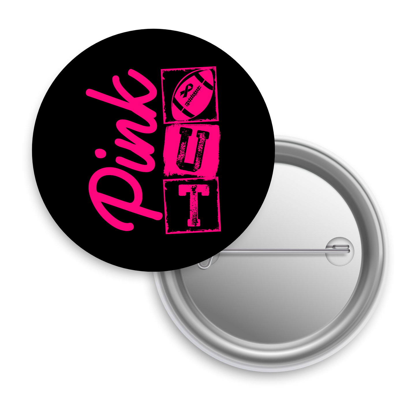 Pink Out Football- Button