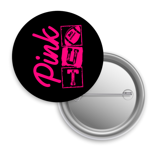 Pink Out Football- Button